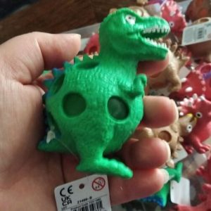 Green Tyrannosaurus Rex Squishy Bead Dinosaur - Liquid Filled with coloured beads inside - Hoot