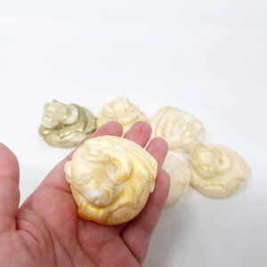 Baby White with Gold Tinting - Sleeping Laying Dragon Ornament Decoration