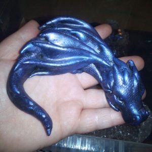 Medium Purple Laying Dragon Ornament Decoration