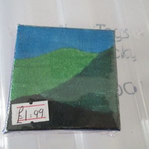 Three Hills - Tiny 7cm Box Frame Canvas - JGPaws