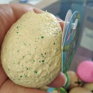 Light Cream Squishy Dinosaur Egg - Liquid Filled with baby Triceratops Dino inside - Hoot