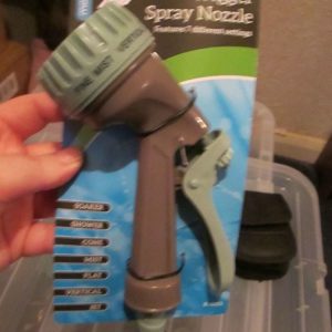 Grey Handled Hose Gun Head - 7 Setting Trigger Spray Nozzle - Aqua Flow