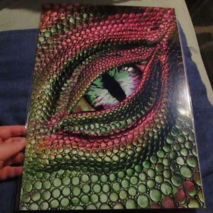Pink & Green Dragon Eye - Professional Print - A3 Size. By Goblin Dreams