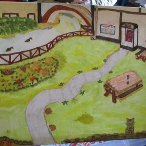 Riverside Pub Garden - Beautiful Artwork Box Frame Canvas - Kitty Johnson