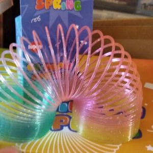 Clear Glittery Design Stretchy Rainbow Spring Toy - Hoot