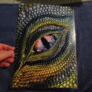 Green, Yellow & Blue Dragon Eye - Professional Print - A4 Size. By Goblin Dreams