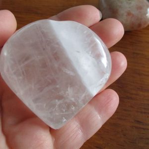 Milky Quartz Heart Worry Stone (h)#3 - slight chip
