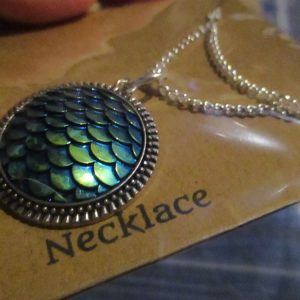 Clay & Silver tone "Mermaid Scales" - Pendant with chain - Goblin Dreams