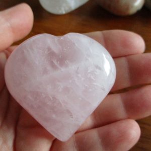 Rose Quartz Heart Worry Stone (h)#1