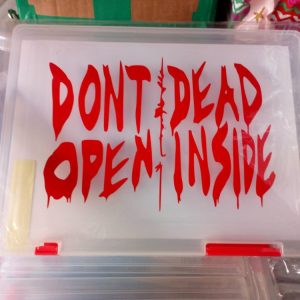 Don't Open - Dead Inside - Decal Printed - Tiger Tuff Box Slim A4 - Memory Keepsake Box