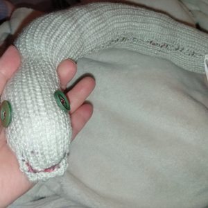 Simon the Glittery Grey Chunky Short Snake