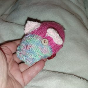 Olivia the Glittery Pink with Pastel Rainbow Head Hamster