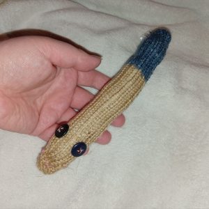 Andy the Dark Slate Blue and Caramel Slim Noodle Short Snake