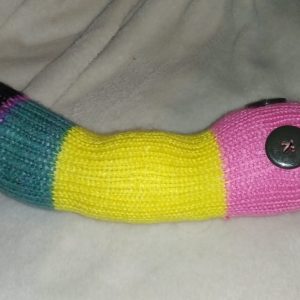 Franklin the Pink Yellow Teal Floral Banded Chunky Short Snake