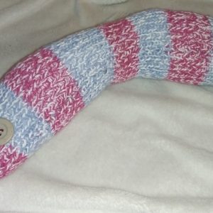 Victoria the White Blue and Warm Pink Mottled Banded Chunky Short Snake