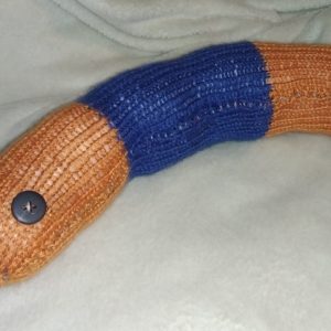 Denzel the Tan and Dark Blue Banded Chunky Short Snake.