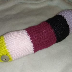 Catalina the Yellow and Berry tones Banded Chunky Short Snake.
