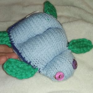 Dahna the Mid Blue with Green Flippers Flat Turtle