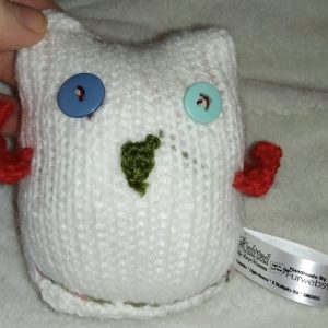 Beaky the White with Red Wings Mini Owl