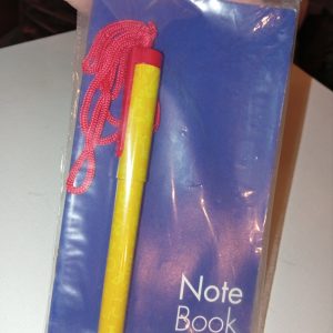 Dark Blue Notebook Yellow Symbols Neck Pen Set (ES)