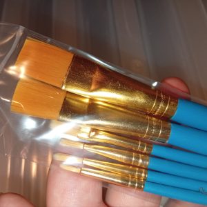 6 Piece Blue Artists Fine Detailing Paintbrush Set - Back To School / Office Supply