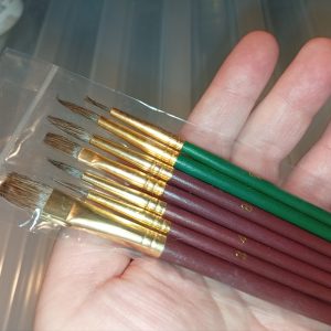 5 Browns and 2 Greens Artists Fine Detailing Paintbrush Set - Back To School / Office Supply