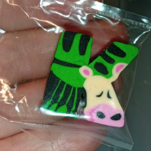 Green Black Hippo Design Novelty Eraser - Back To School / Office Supply